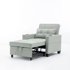 Convertible 3-In-1 Pull-Out Sleeper Chair Bed with USB Port - 34.26 x 68.12 x 33.08