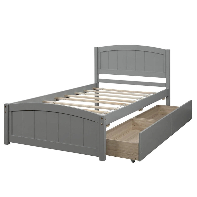Twin size Platform Bed with Two Drawers