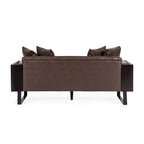 Gilmans Faux Leather Upholstered Oversized Loveseat with Accent Pillows by Christopher Knight Home