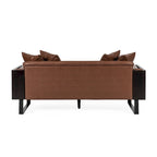 Gilmans Faux Leather Upholstered Oversized Loveseat with Accent Pillows by Christopher Knight Home