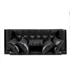 Gilmans Faux Leather Upholstered Oversized Loveseat with Accent Pillows by Christopher Knight Home