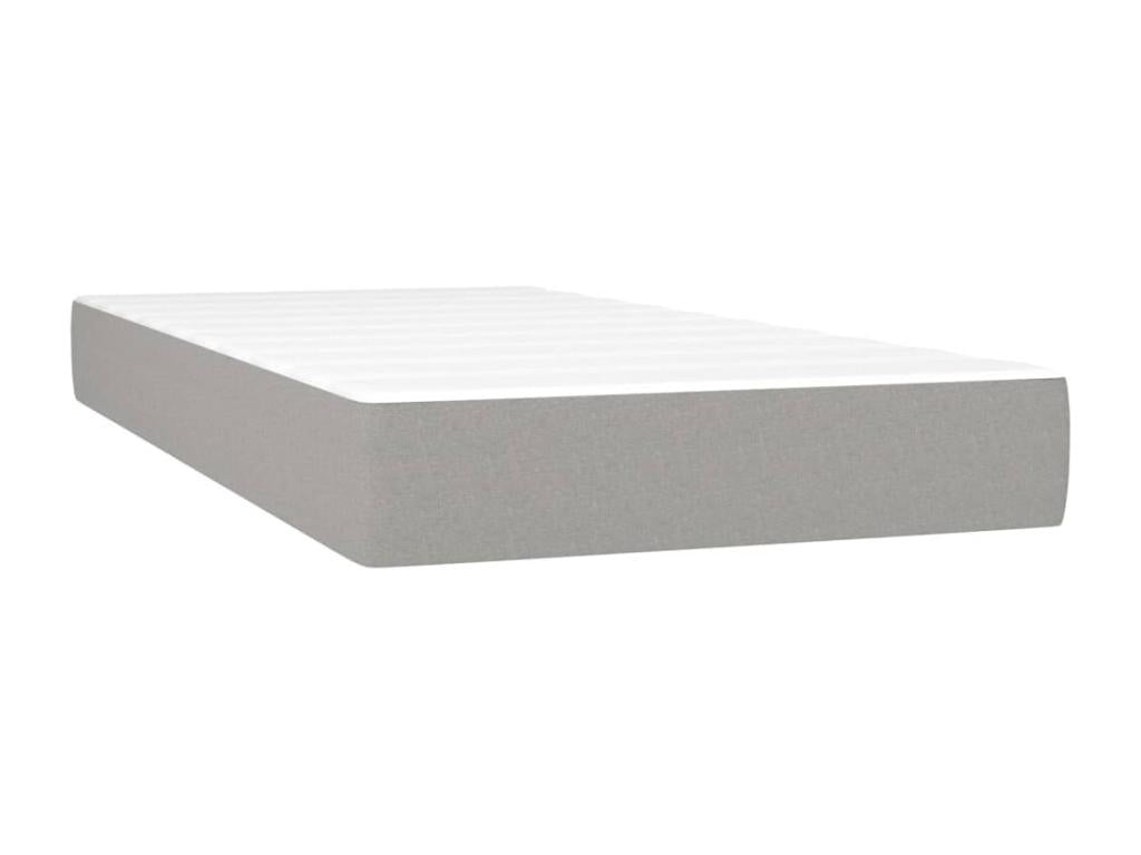Meublori bed base with light grey mattress 80x200 cm fabric