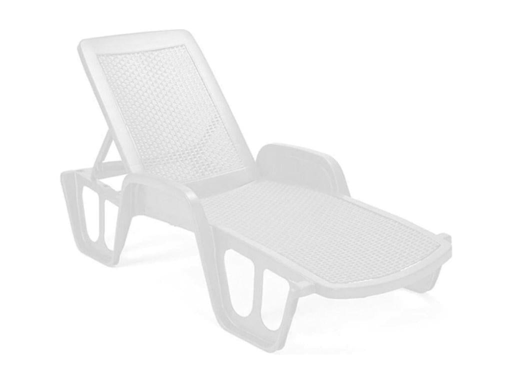 Laviecasa Chaise Lounge, Adjustable Garden Chaise Lounge with Armrests, Outdoor Chaise Lounge, Made in Italy, 192x71h100 cm, White, FEKS64190