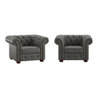 Gdansk Tufted Scroll Arm Chesterfield Chair