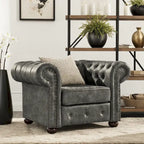 Gdansk Tufted Scroll Arm Chesterfield Chair
