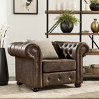 Gdansk Tufted Scroll Arm Chesterfield Chair