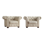 Gdansk Tufted Scroll Arm Chesterfield Chair