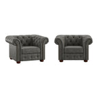 Gdansk Tufted Scroll Arm Chesterfield Chair