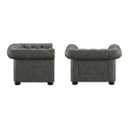 Gdansk Tufted Scroll Arm Chesterfield Chair