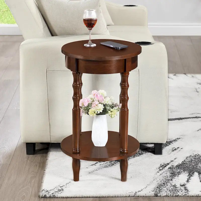Convenience Concepts Classic Accents Brandi Oval End Table with Shelf