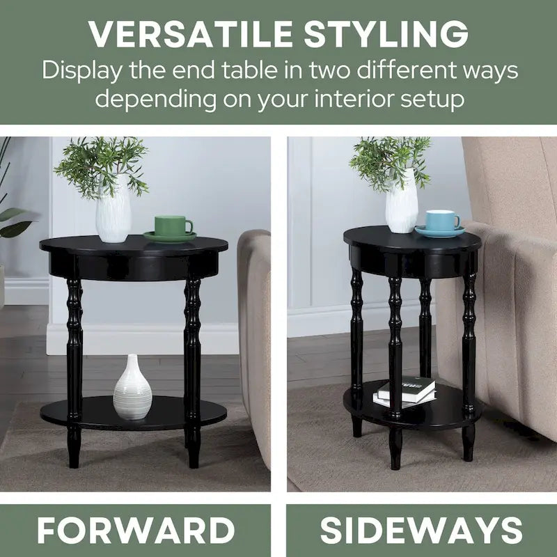 Convenience Concepts Classic Accents Brandi Oval End Table with Shelf