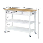 Convenience Concepts French Country 3 Tier Butcher Block Kitchen Cart with Drawers