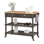 Convenience Concepts French Country 3 Tier Butcher Block Kitchen Cart with Drawers