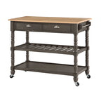 Convenience Concepts French Country 3 Tier Butcher Block Kitchen Cart with Drawers