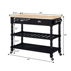 Convenience Concepts French Country 3 Tier Butcher Block Kitchen Cart with Drawers