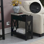 Convenience Concepts Oxford Flip Top End Table with Charging Station and Shelf