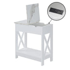 Convenience Concepts Oxford Flip Top End Table with Charging Station and Shelf
