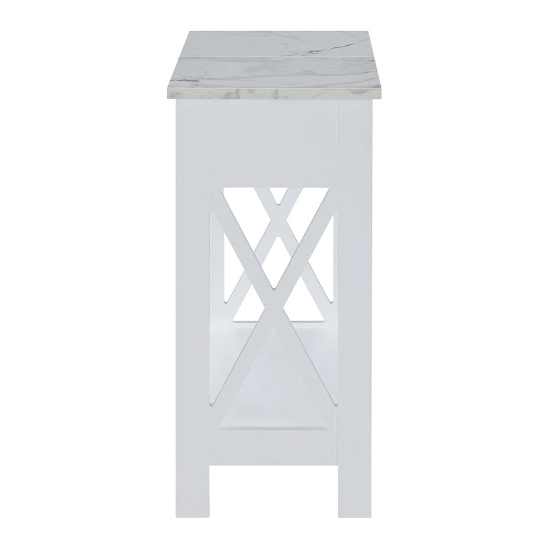 Convenience Concepts Oxford Flip Top End Table with Charging Station and Shelf