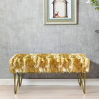 Home Soft Things Soft Fauxfur Ottoman Fuzzy Entryway Bench Seat