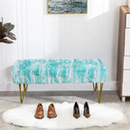 Home Soft Things Soft Fauxfur Ottoman Fuzzy Entryway Bench Seat