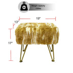 Home Soft Things Soft Fauxfur Ottoman Fuzzy Entryway Bench Seat