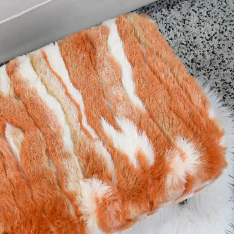 Home Soft Things Soft Fauxfur Ottoman Fuzzy Entryway Bench Seat
