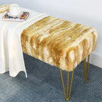 Home Soft Things Soft Fauxfur Ottoman Fuzzy Entryway Bench Seat