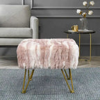 Home Soft Things Soft Fauxfur Ottoman Fuzzy Entryway Bench Seat