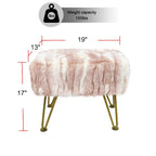 Home Soft Things Soft Fauxfur Ottoman Fuzzy Entryway Bench Seat