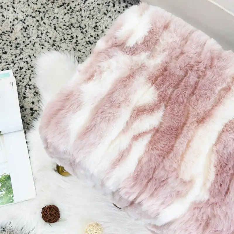 Home Soft Things Soft Fauxfur Ottoman Fuzzy Entryway Bench Seat