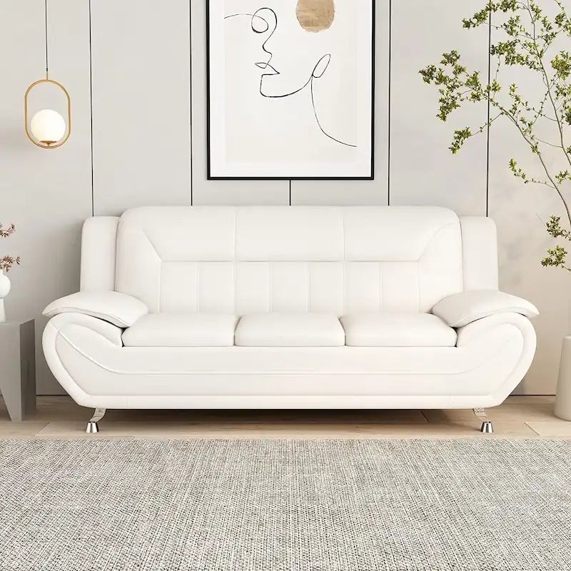 Michael Segura Bonded Leather Upholstered Sofa