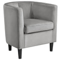 Yaheetech Modern Barrel-shaped Chair Upholstered Velvet Club Chair