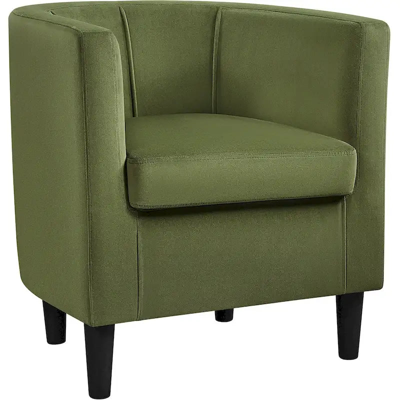 Yaheetech Modern Barrel-shaped Chair Upholstered Velvet Club Chair