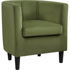Yaheetech Modern Barrel-shaped Chair Upholstered Velvet Club Chair