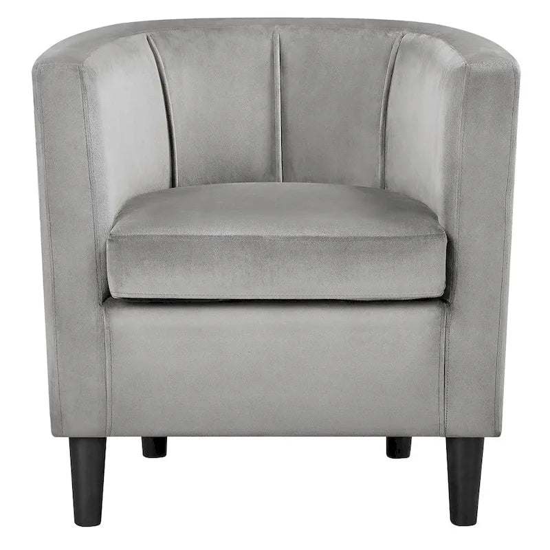 Yaheetech Modern Barrel-shaped Chair Upholstered Velvet Club Chair