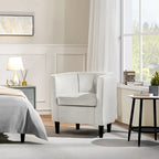 Yaheetech Modern Barrel-shaped Chair Upholstered Velvet Club Chair