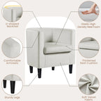 Yaheetech Modern Barrel-shaped Chair Upholstered Velvet Club Chair