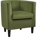 Yaheetech Modern Barrel-shaped Chair Upholstered Velvet Club Chair