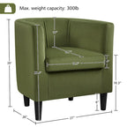 Yaheetech Modern Barrel-shaped Chair Upholstered Velvet Club Chair