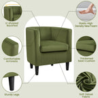 Yaheetech Modern Barrel-shaped Chair Upholstered Velvet Club Chair