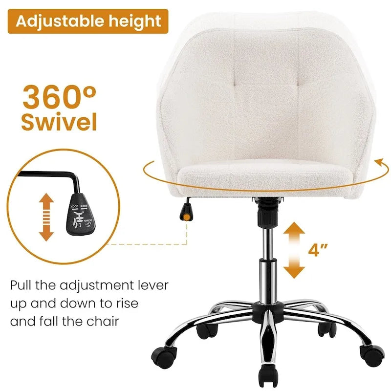 Yaheetech Desk Chair for Home Office, Height Adjustable 360Swivel Computer Chair