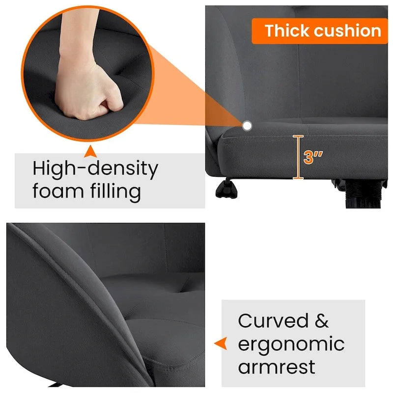 Yaheetech Desk Chair for Home Office, Height Adjustable 360Swivel Computer Chair