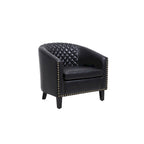 Accent Barrel chair living room chair with nailheads and solid wood legs