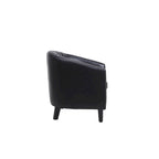 Accent Barrel chair living room chair with nailheads and solid wood legs