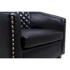 Accent Barrel chair living room chair with nailheads and solid wood legs
