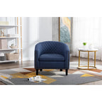 Accent Barrel chair living room chair with nailheads and solid wood legs
