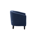 Accent Barrel chair living room chair with nailheads and solid wood legs