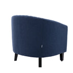 Accent Barrel chair living room chair with nailheads and solid wood legs