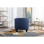 Accent Barrel chair living room chair with nailheads and solid wood legs