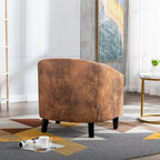 Accent Barrel chair living room chair with nailheads and solid wood legs